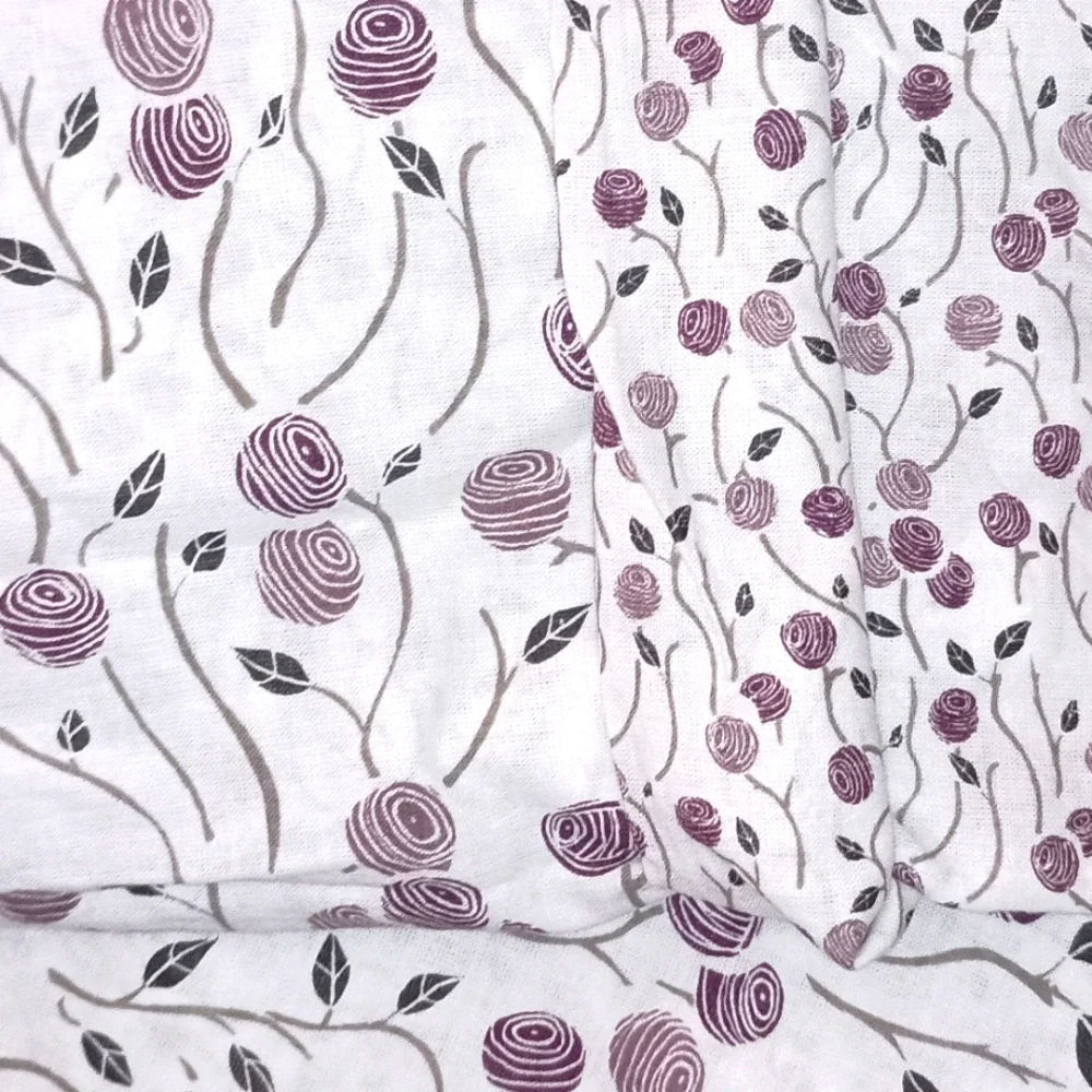 Ikea Majviva Purple White Floral Cotton duvet Cover size 81